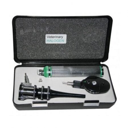 EQUIPO DE DIAGNOSTICO OTOSCOPIO Y OFTALMOSCOPIO VETERINARIO LUZ HALÓGENA GOWLLANDS 3124