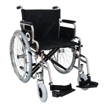 SILLA DE RUEDAS 19” CROMADA ABAT/REM ALUMINIO NEUMATICA 8X2