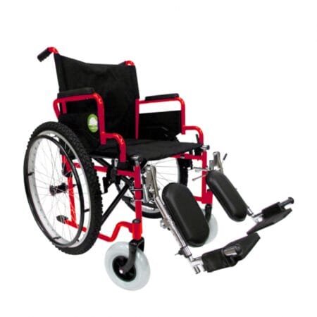 SILLA DE RUEDAS TT 19” ROJA ABATIBLE/ELEVAPIERNA ALUMINIO NEUM.